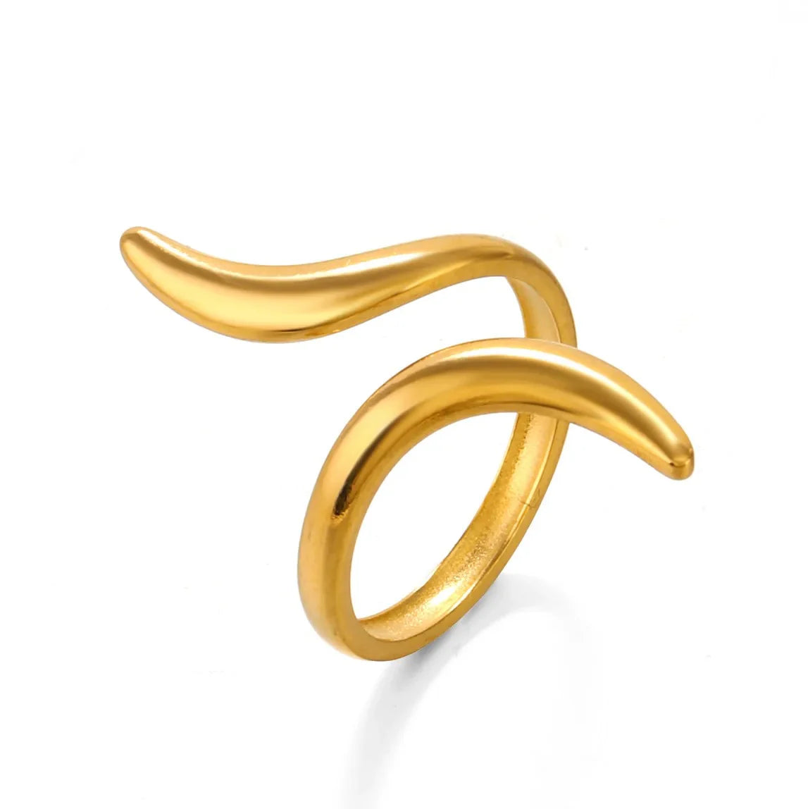 Serpentine Line Ripple Ring