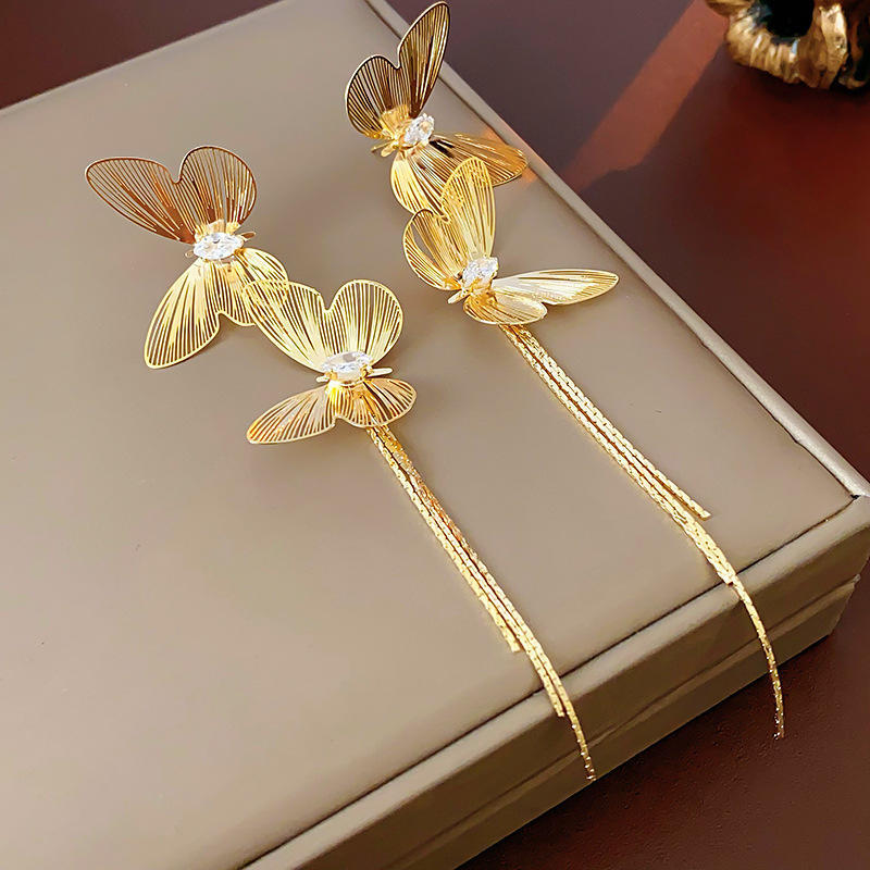 Elegant Butterflies Long Earrings