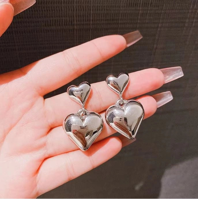 Heart & Heart Acrylic Earrings