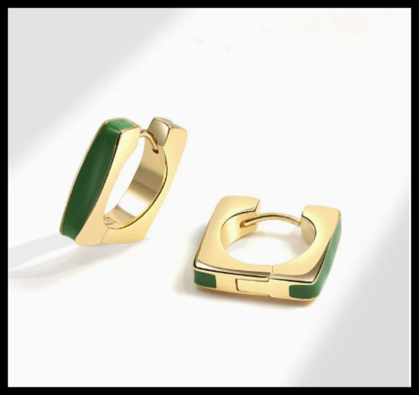 Oil-drop Square Hoop Earrings