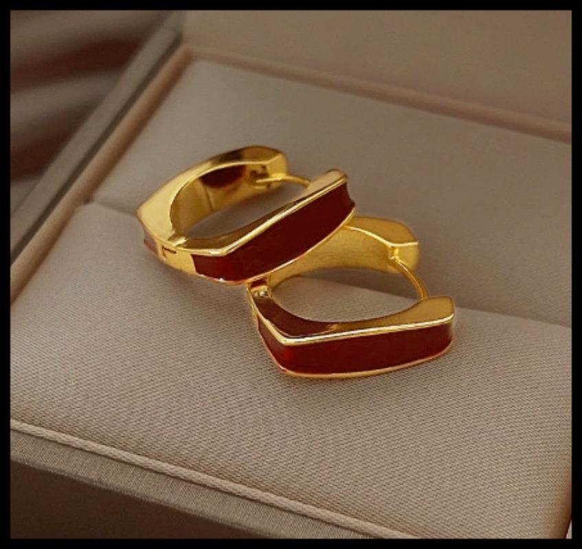 Oil-drop Square Hoop Earrings