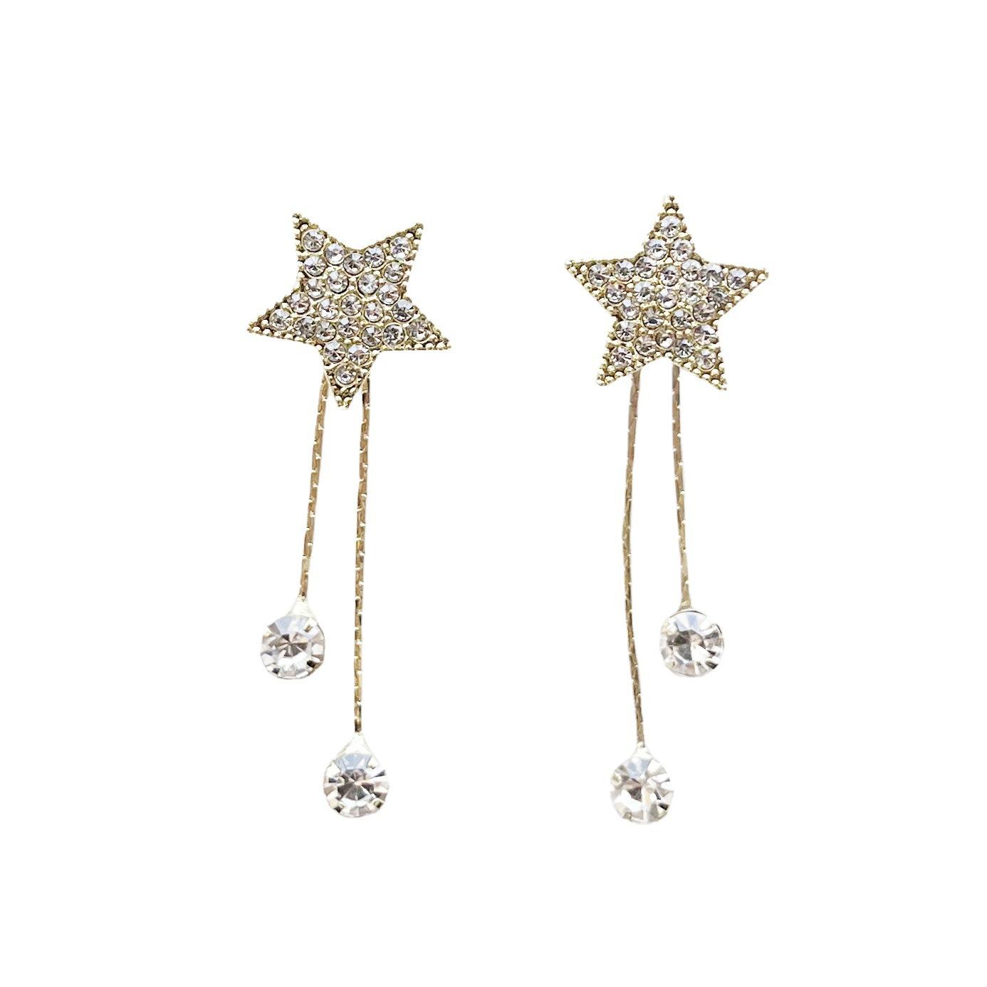 Rhinestones Star Drop Earrings