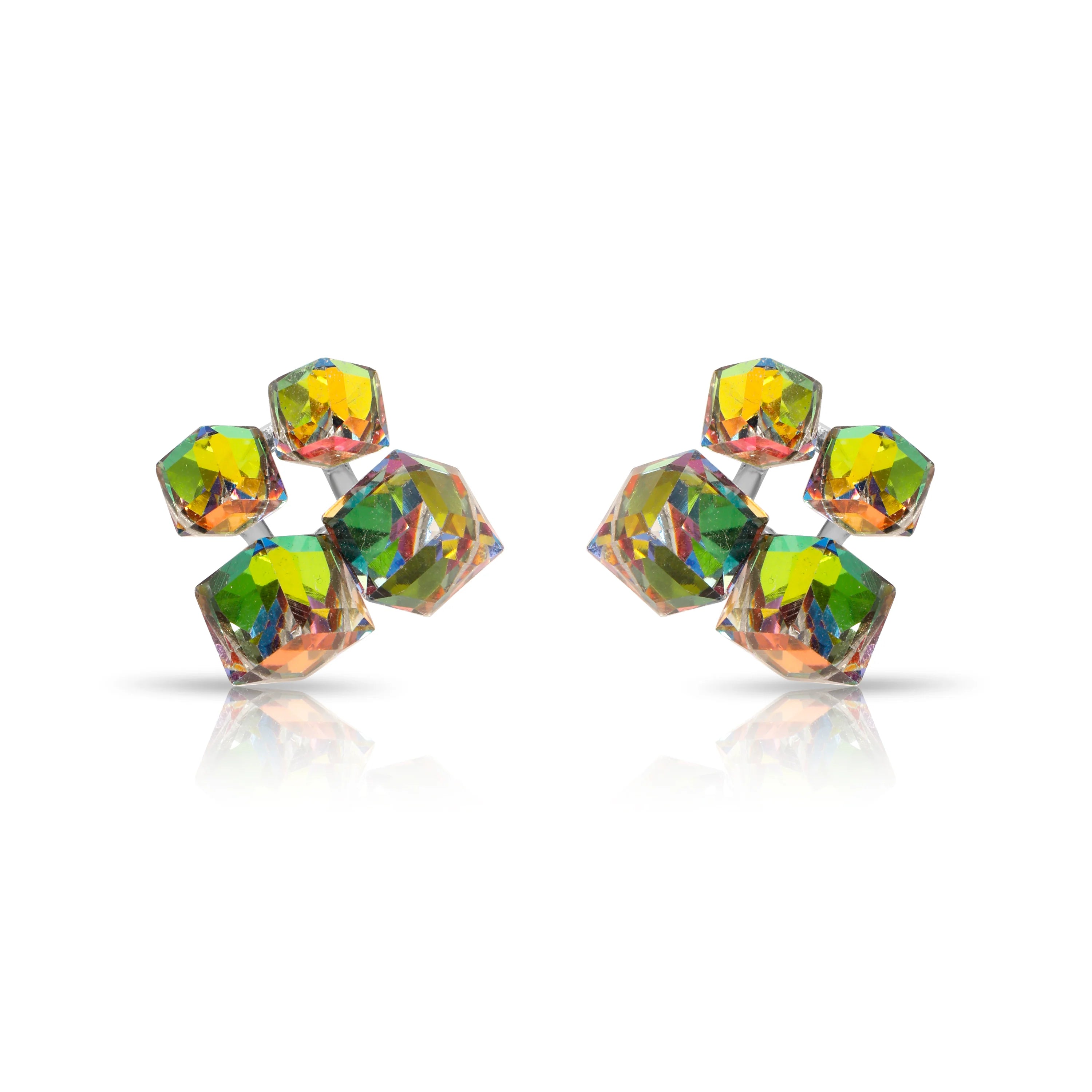 Square Crystals Stud Earrings