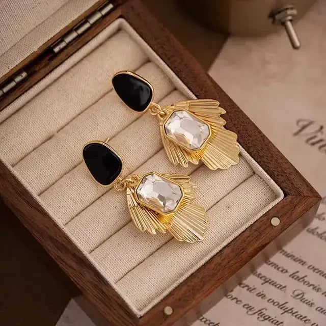 Gold Plated Crystal Earrings