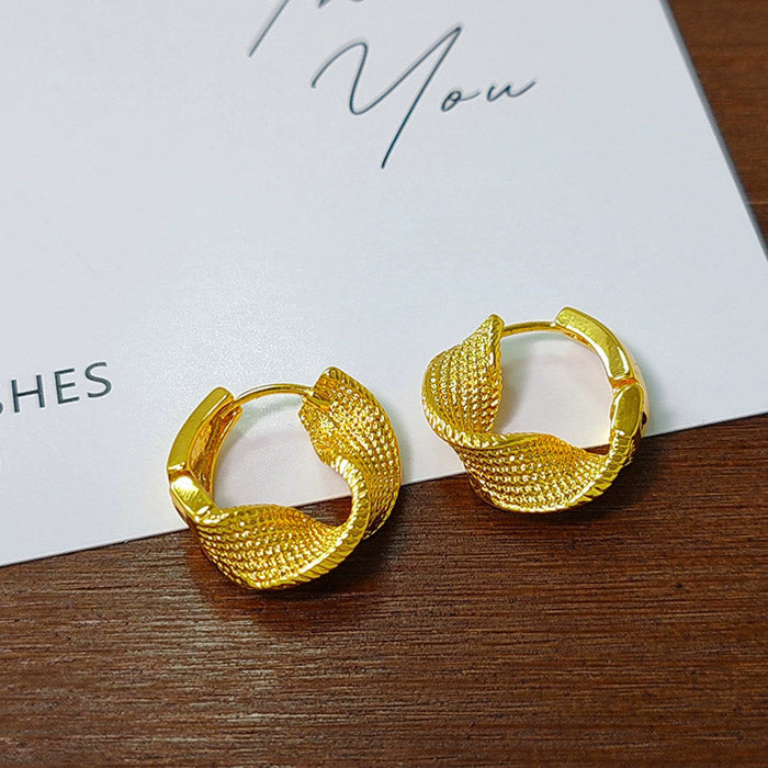 Textured Twisted Hoop Earrings