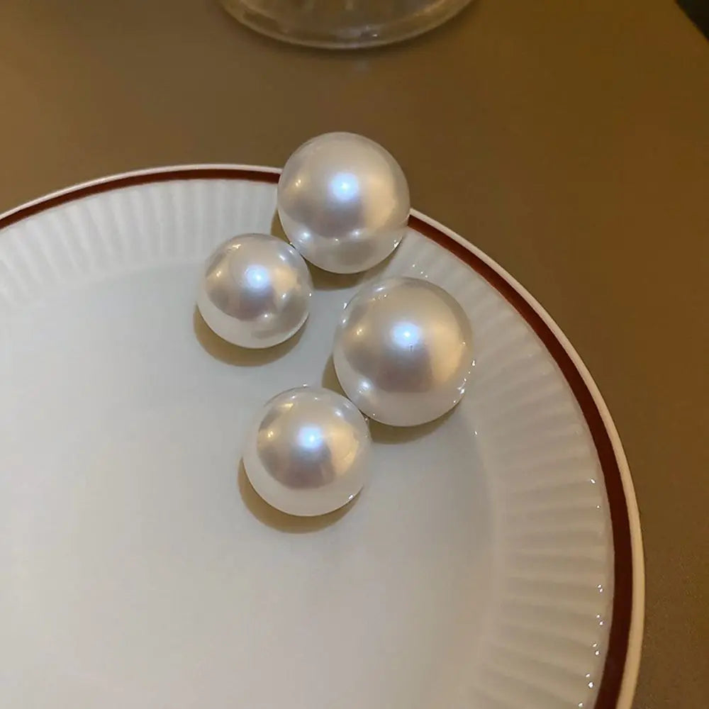 Big Double Layer Pearl Stud Earrings