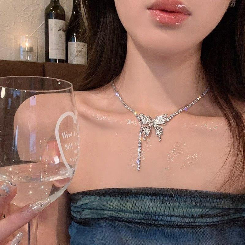 Butterfly Rhinestone Choker Necklace