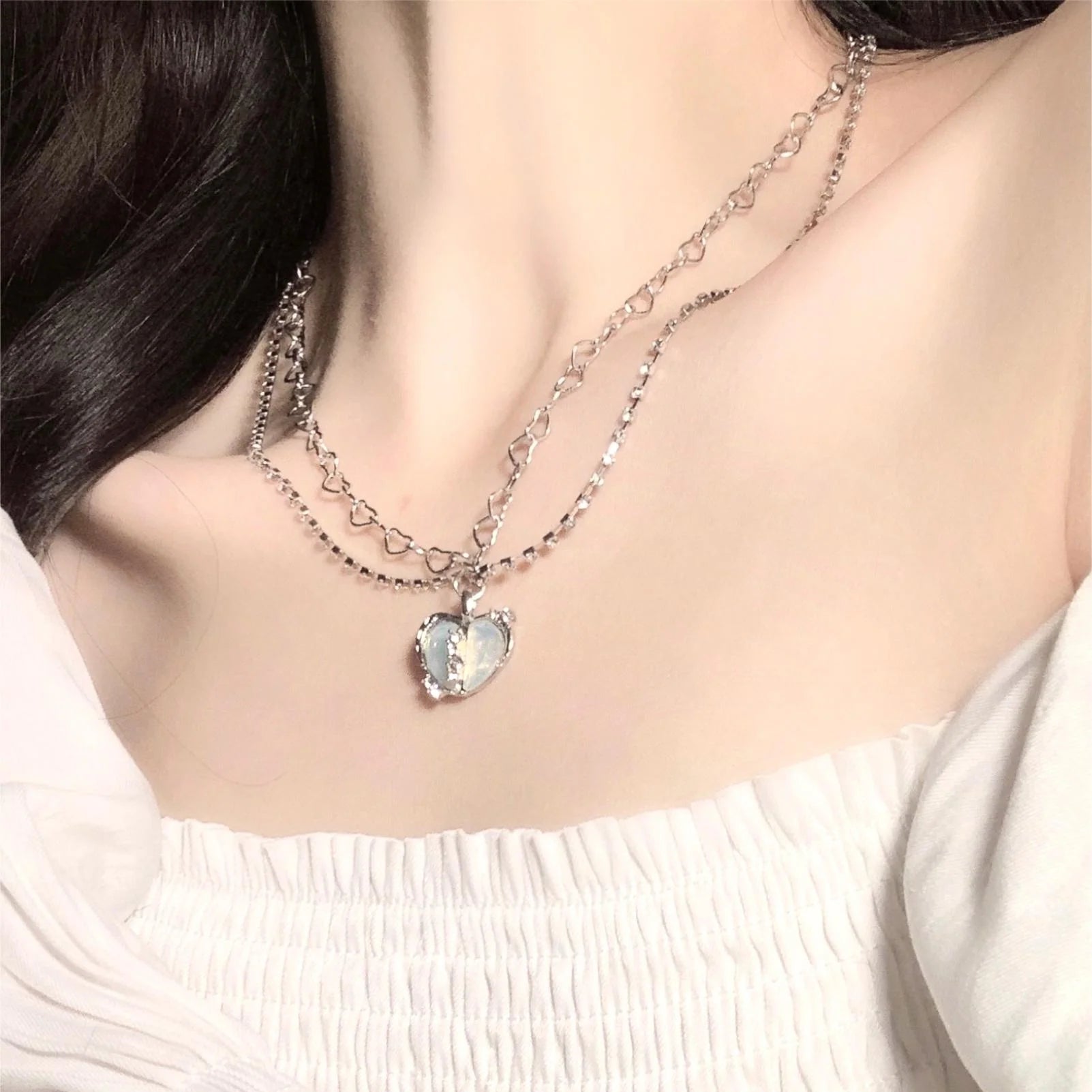 Frosted Heart Necklace