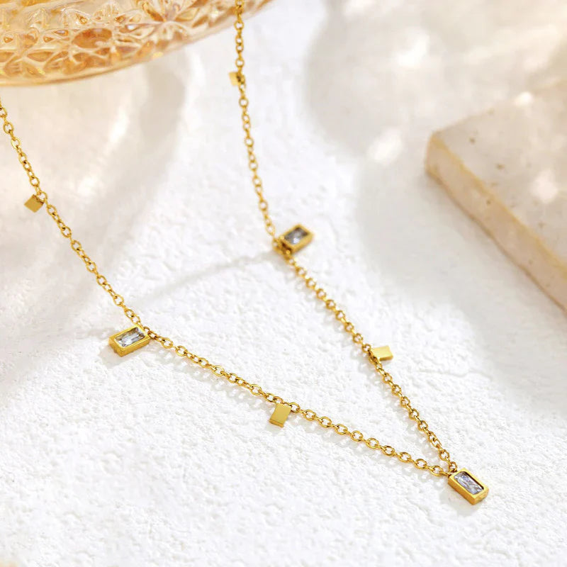 Square Geometric Charms Necklace