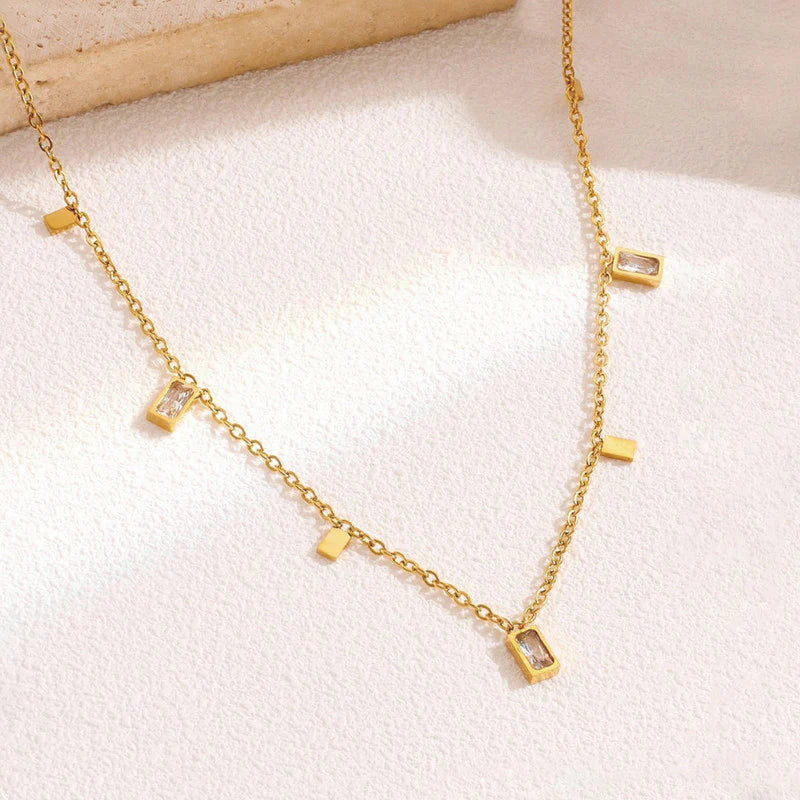 Square Geometric Charms Necklace