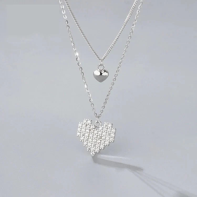 Double Layer Delicate Heart Necklace