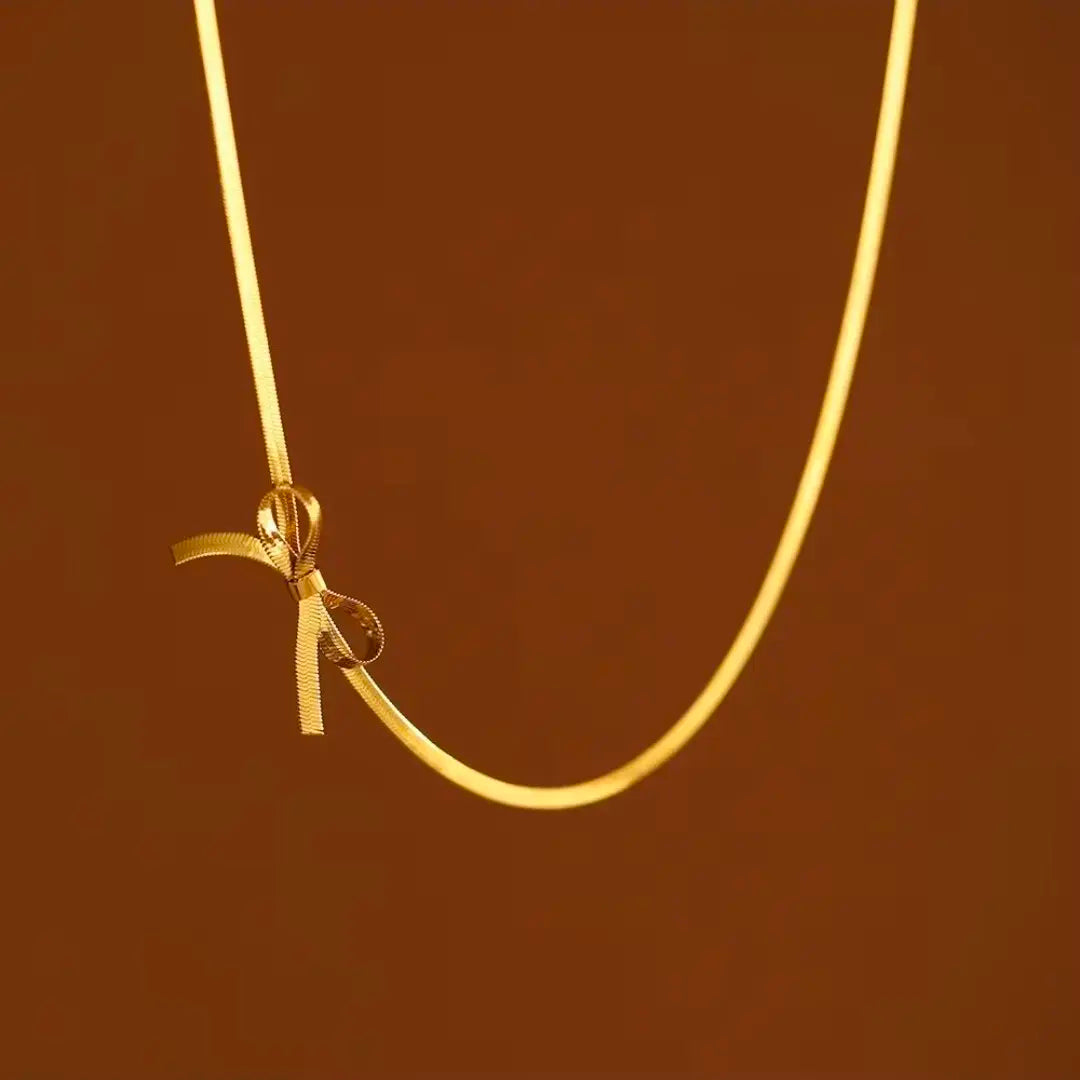 Bow Knot Snake Chain Necklace