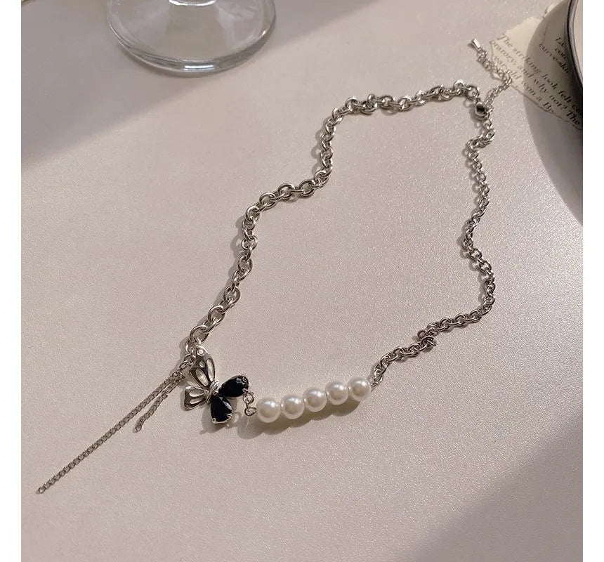 Butterfly Pearl Necklace