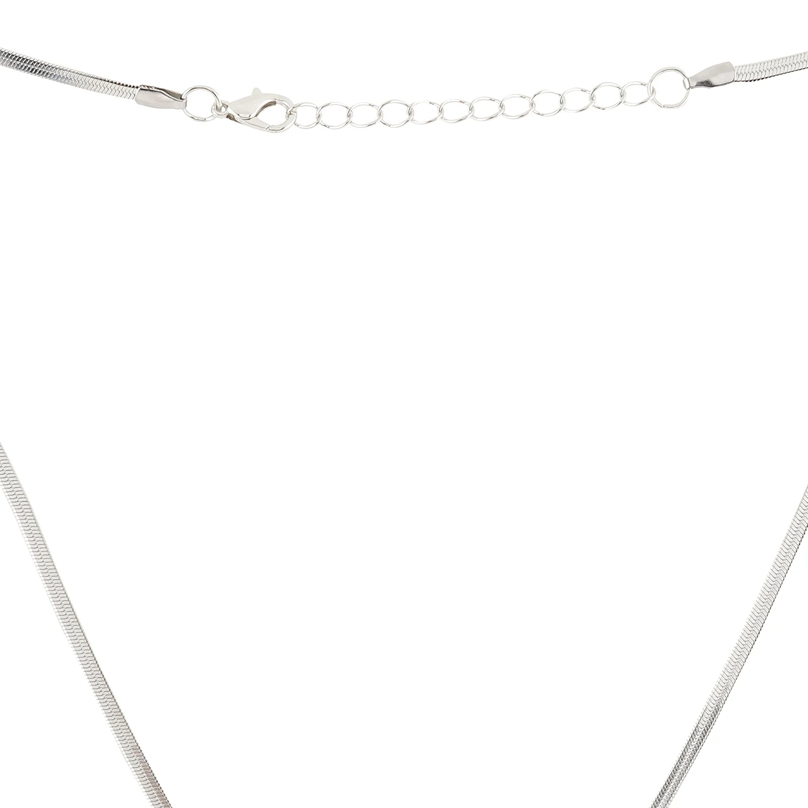 Sparkling Diamond Star Snake Bone Chain Necklace