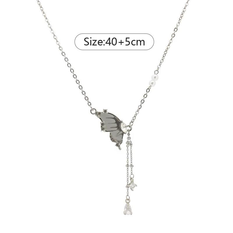 Classic Style Half Butterfly Wings Drop Necklace