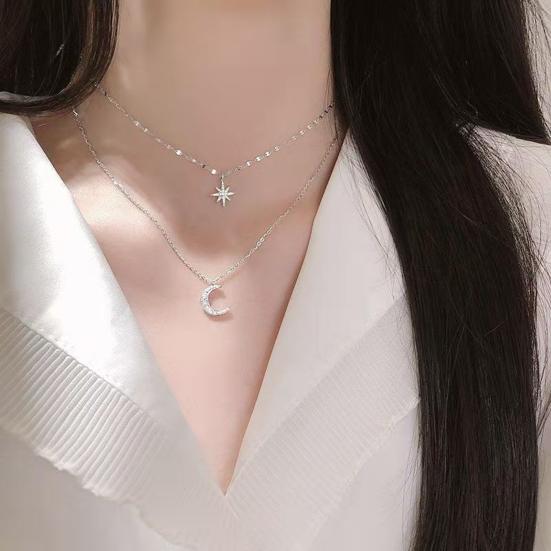 The Moon & Star Dual Chain Necklace