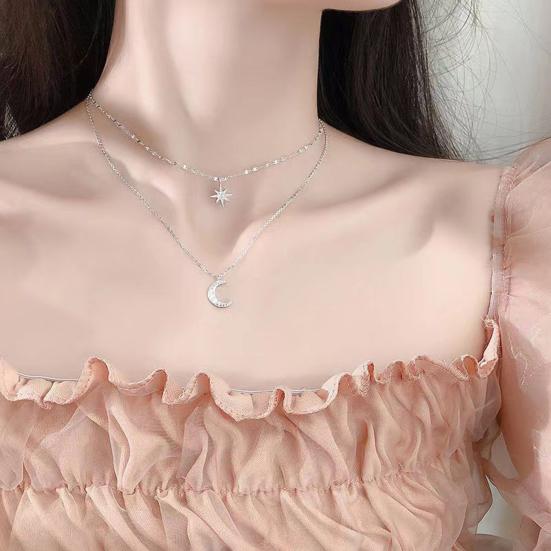 The Moon & Star Dual Chain Necklace