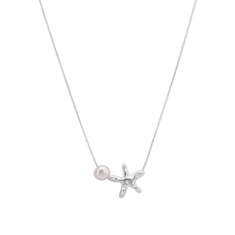 Trendy Starfish Pearl Necklace